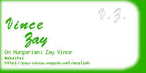 vince zay business card